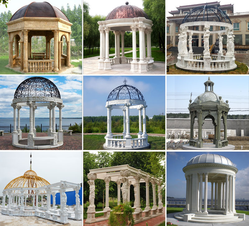 Buying outdoor White marble gazebo for garden decor