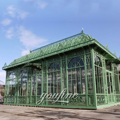 Outdoor large wrought iron metal framed white gazebo for wedding ceremony