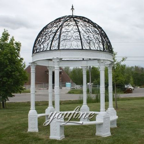 Buying outdoor White marble gazebo for garden decor