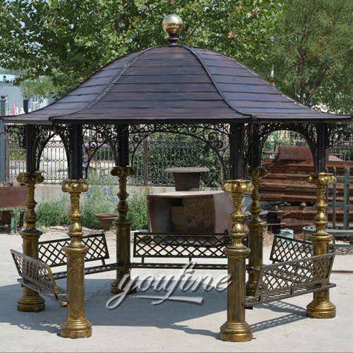 Buying Outdoor small patio hardtop wrought iron round gazebo tent