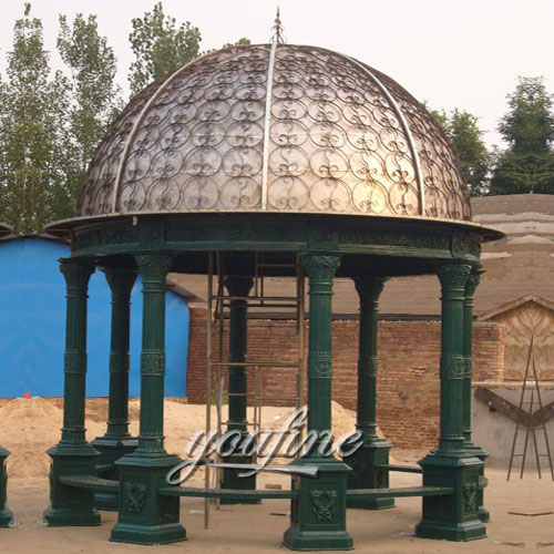 Buying Outdoor  hardtop wrought iron round gazebo with best price