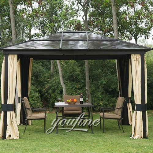 Outdoor large wrought iron hardtop 12×12 gazebo tent with best price