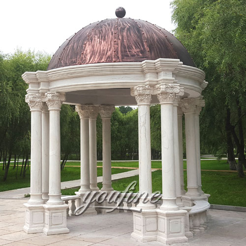 Factory supply simple marble gazebo for garden decoration on stock