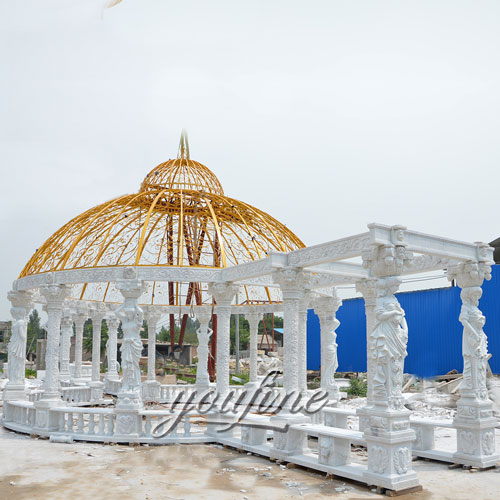 Garden Decorative large garden decoration white marble gazebo for sale